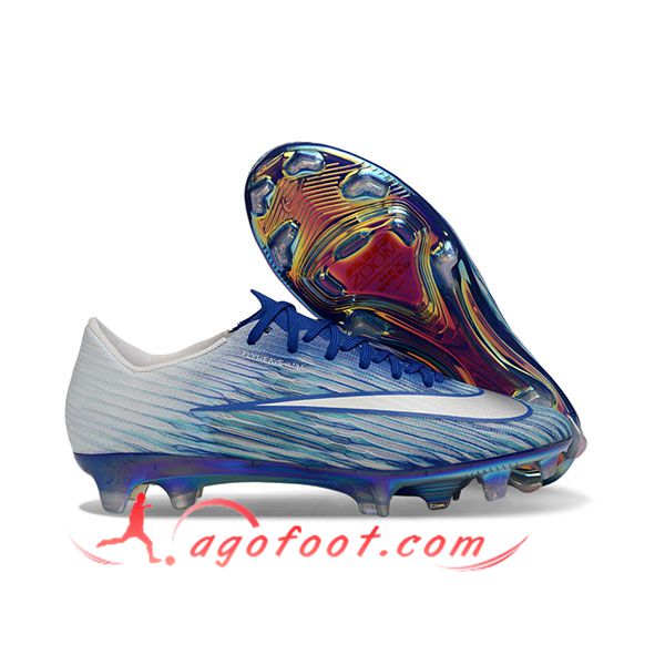 Nike Chaussures de Foot AIR Zoom Mercurial Vapor 17 Elite XXVI FG Bleu/Gris