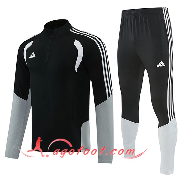 Ensemble Survetement de Foot Adidas Noir/Gris/Blanc 2026/2027