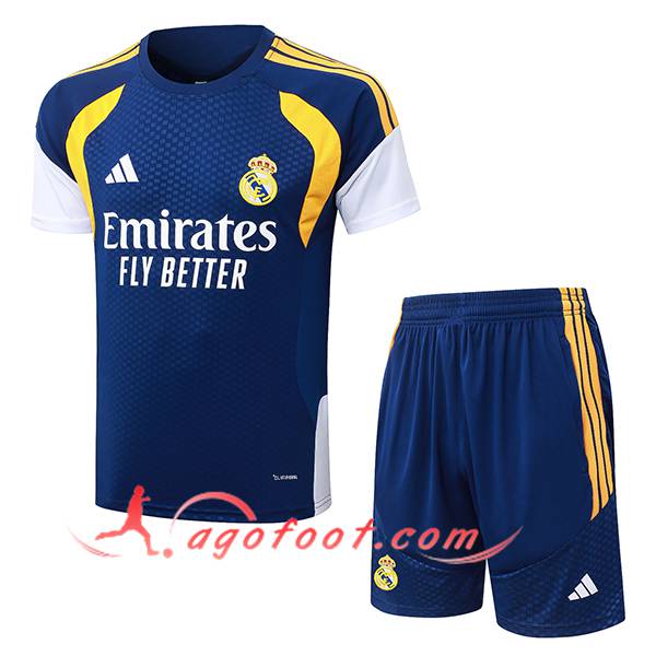 Ensemble Training T-Shirt Real Madrid Bleu/Jaune/Bleu 2026/2027