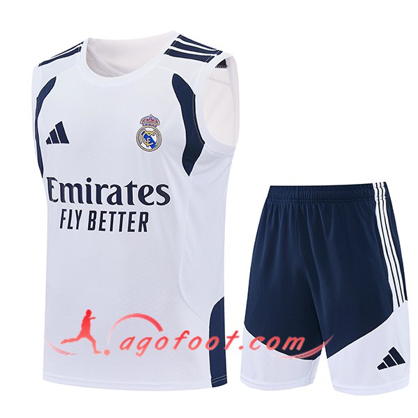Ensemble Training Debardeurs Real Madrid Blanc/Bleu 2026/2027