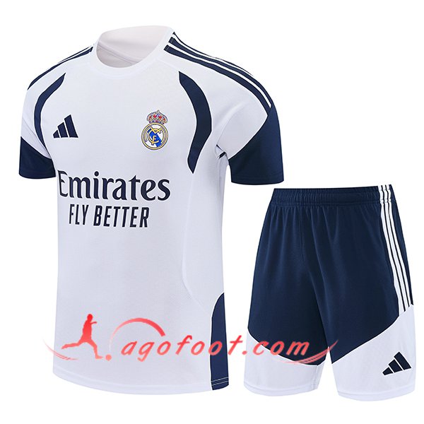 Ensemble Training T-Shirt Real Madrid Blanc/Bleu 2026/2027