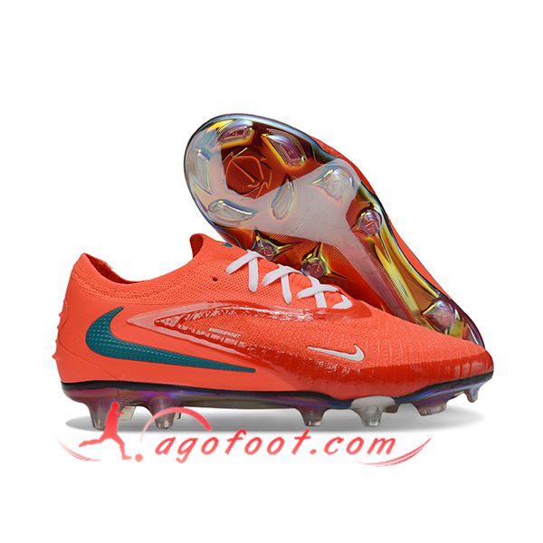 Nike Chaussures de Foot Phantom GX III Elite FG Orange/Vert
