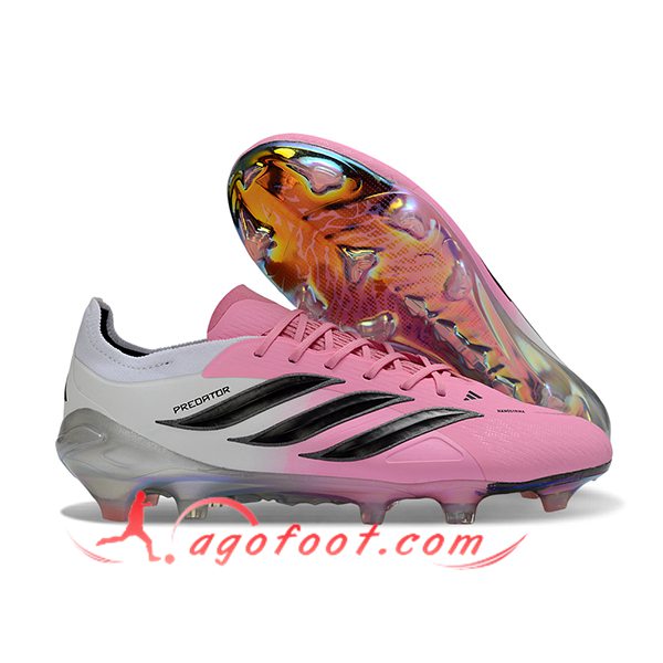 Adidas Chaussures de Foot 26 Predator Elite FG Rose/Blanc/Noir