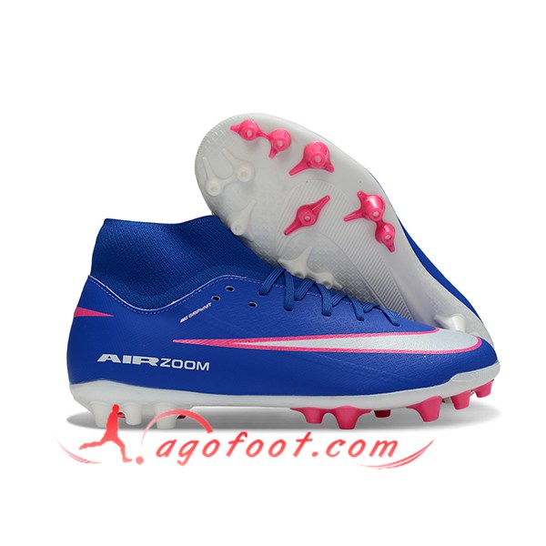 Nike Chaussures de Foot Mercurial Superfly 10 Academy Bleu/Blanc/Rose