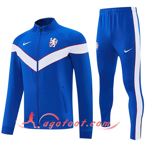 Ensemble Survetement de Foot Veste FC Chelsea Bleu/Blanc 2026/2027