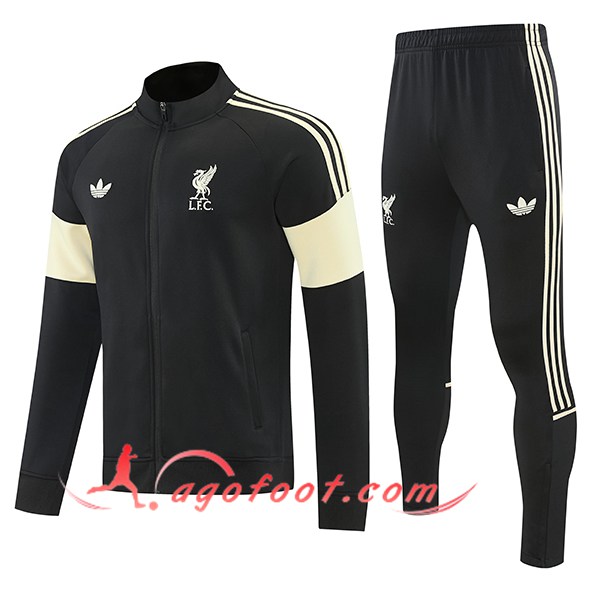 Ensemble Survetement de Foot Veste FC Liverpool Noir/Jaune 2026/2027