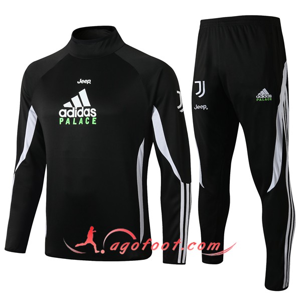 Ensemble Survetement de Foot Juventus Noir Col Haut 19/20